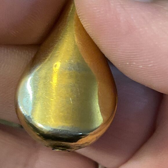 Rare HTF Vintage Napier Goldtone Heavy Teardrop Y Drop Necklace 30” - Picture 7 of 12